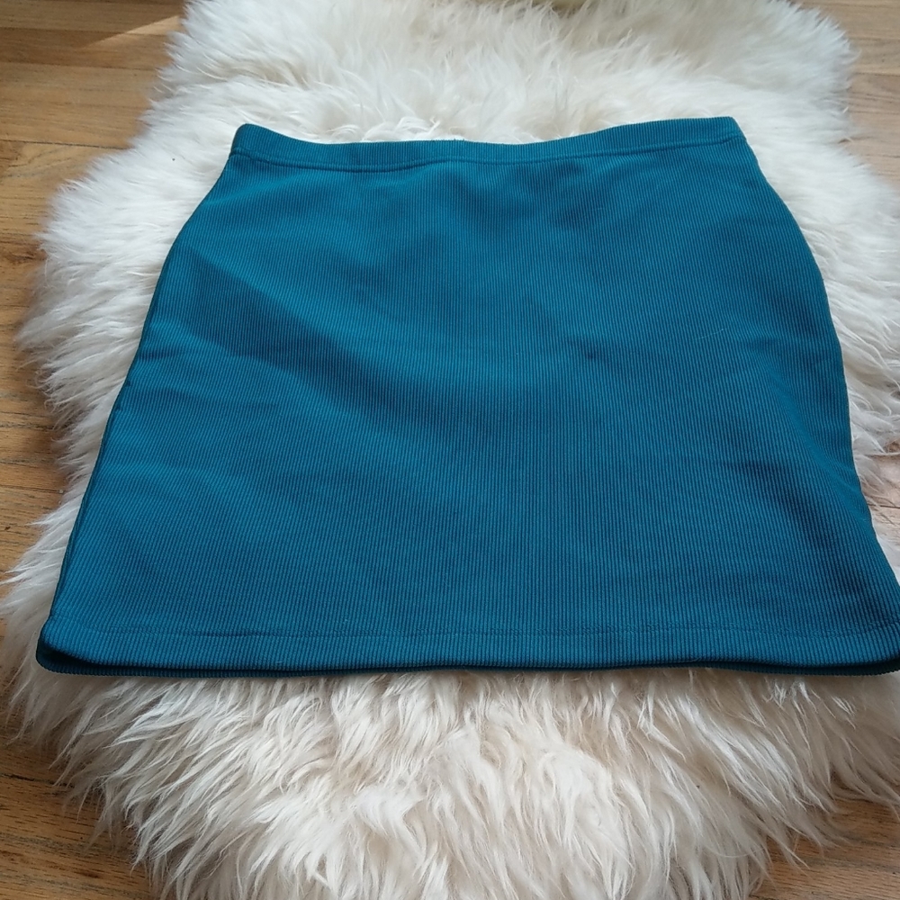 Turquoise bodycon skirt